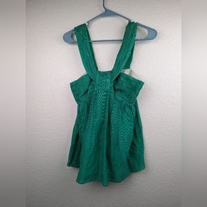 Sine Anthropologie Green Silk Blouse